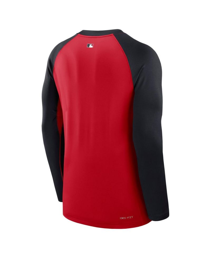 Men's Red/Navy Minnesota Twins Authentic Collection Game Time Raglan Performance Long Sleeve T-Shirt