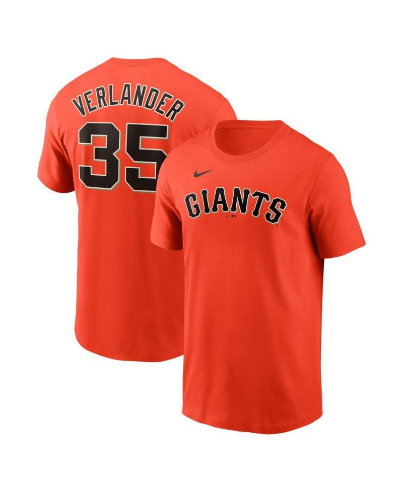 Men's Justin Verlander Orange San Francisco Giants Fuse Name & Number T-Shirt
