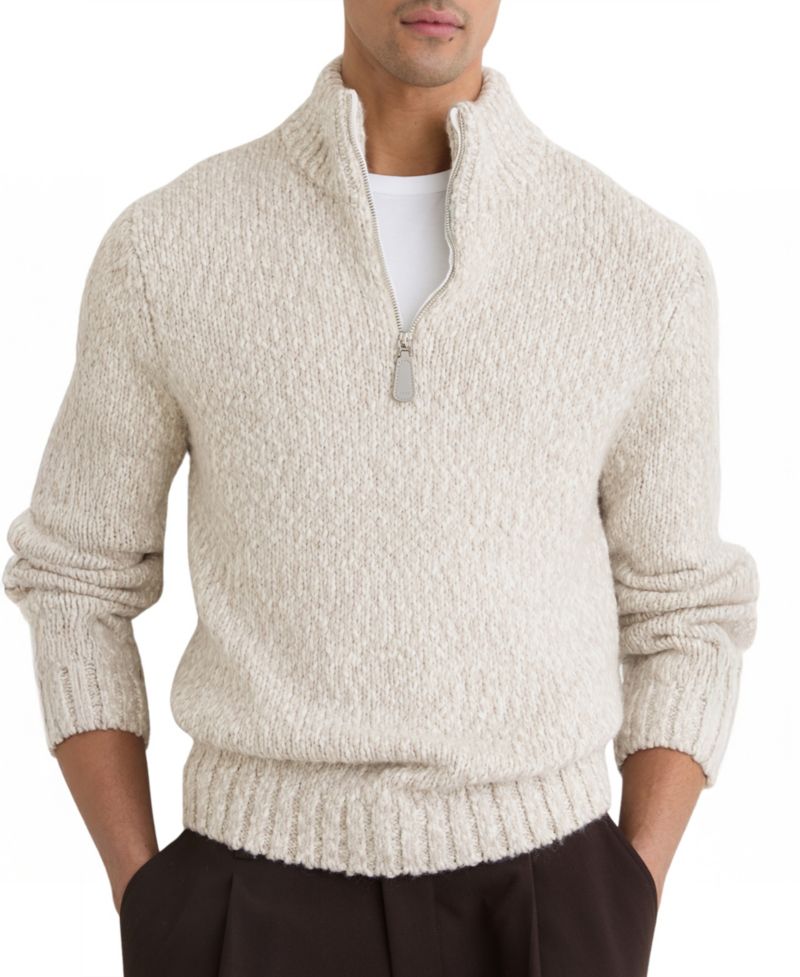 Men's Seb Marled Half-Zip Knitted Jumper with Wool