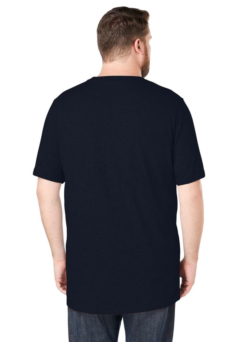 Men's Shrink-Less Lightweight Longer-Length Crewneck Pocket T-Shirt