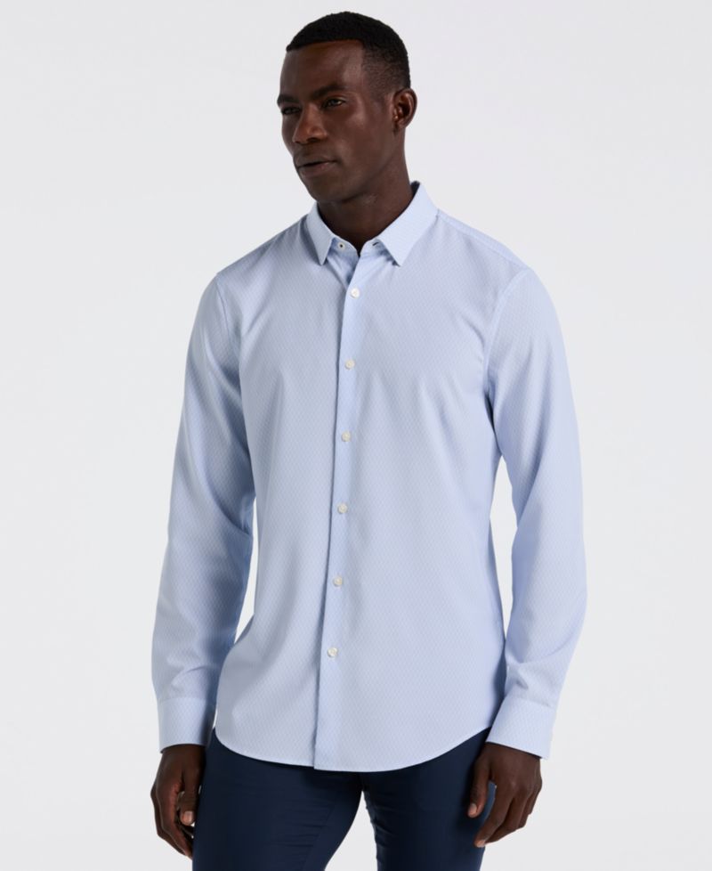 Men's Slim-Fit Diamond Geo-Print Shirt
