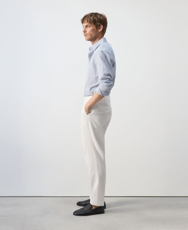 Men's Slim-Fit Lyocell-Linen-Blend Suit Pants