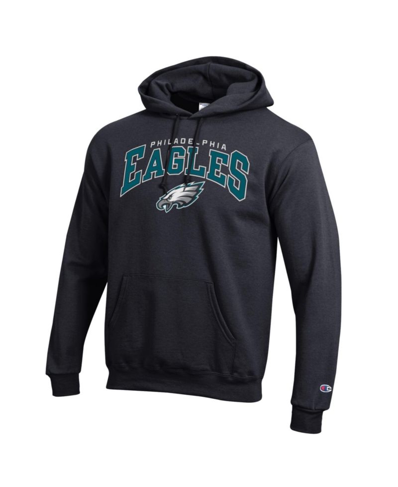 Men's Black Philadelphia Eagles Power Blend Arch over Logo Hoodie