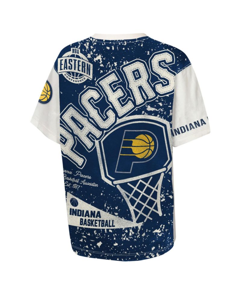 Big Boys and Girls Cream Indiana Pacers Top Player All-Over-Print T-Shirt
