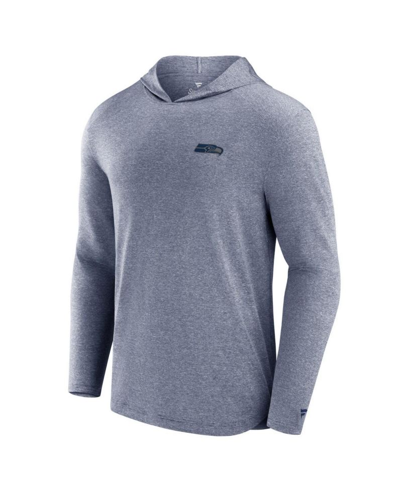 Men's Navy Seattle Seahawks Front Office Tech Lightweight Hoodie T-Shirt