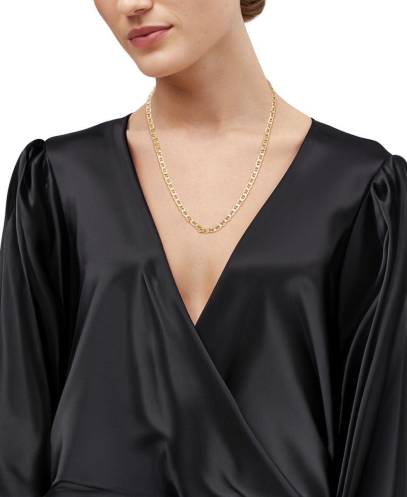 Lightweight Polished Mariner Link Chain Necklace Collection in 14k Gold (5.5MM)