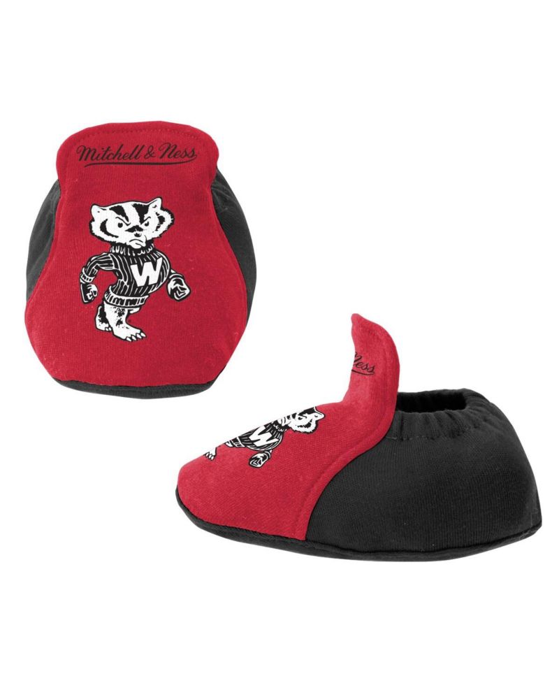 Baby Boys and Girls Black, Red Wisconsin Badgers 3-Pack Bodysuit, Bib and Bootie Set