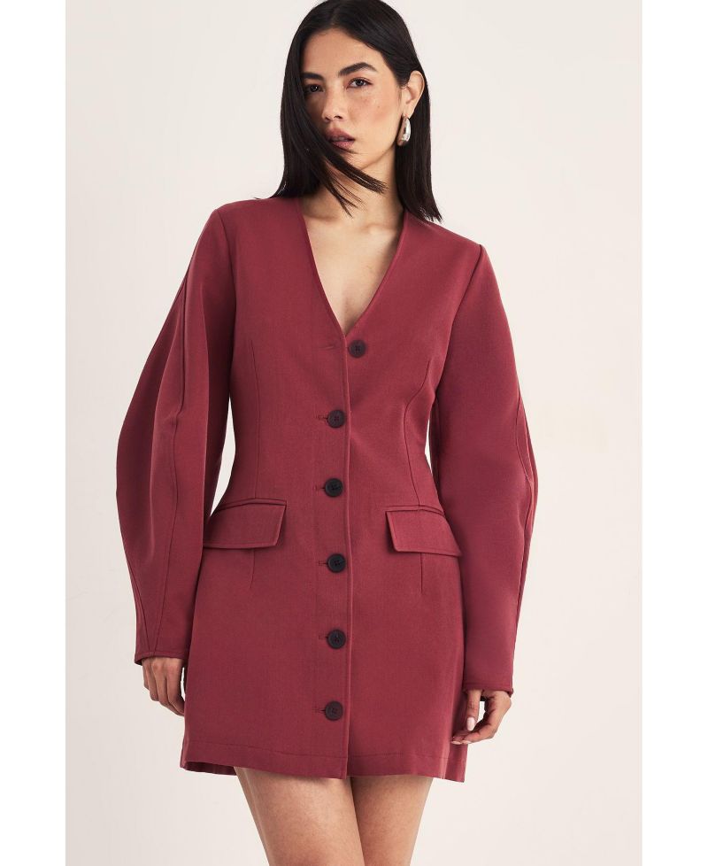 Women's Button Through Mini Blazer Dress