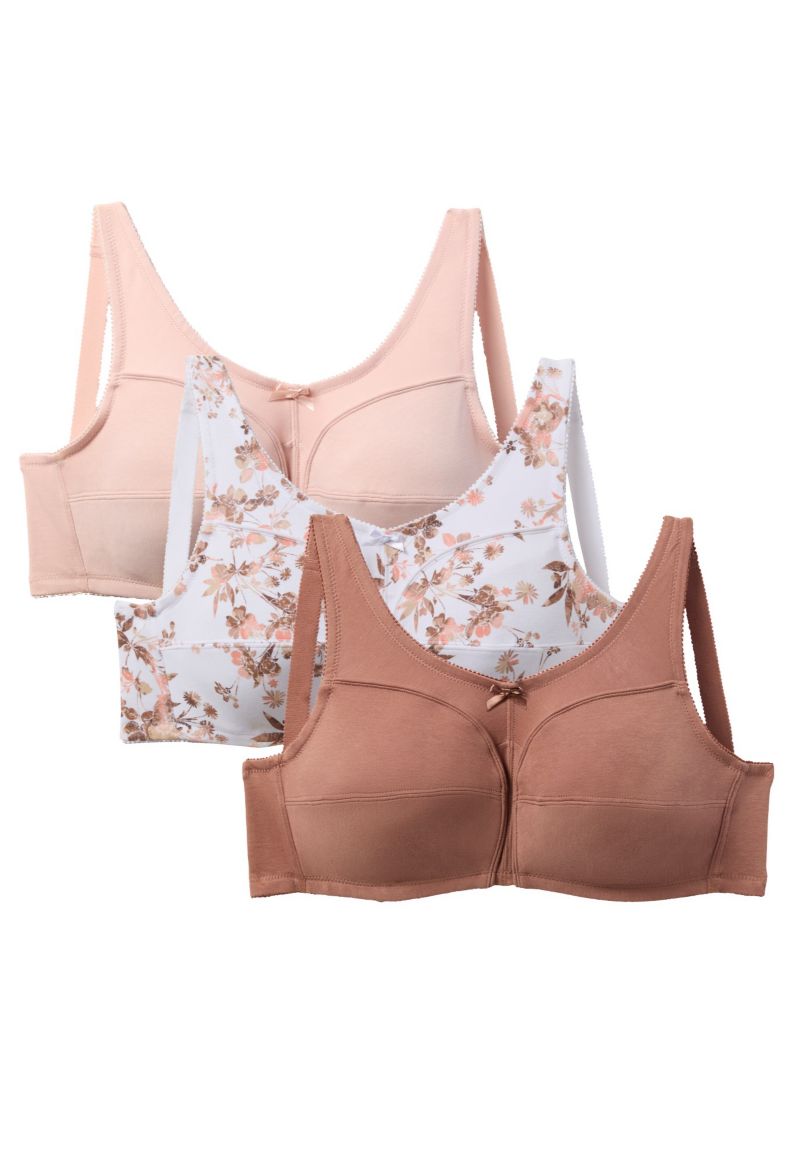 Women's 3-Pack Wireless Light Support Cotton Bra