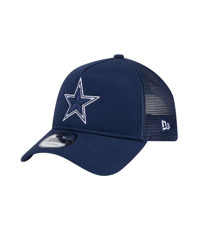 Men's Navy Dallas Cowboys Main A-Frame Trucker 9FORTY Adjustable Hat
