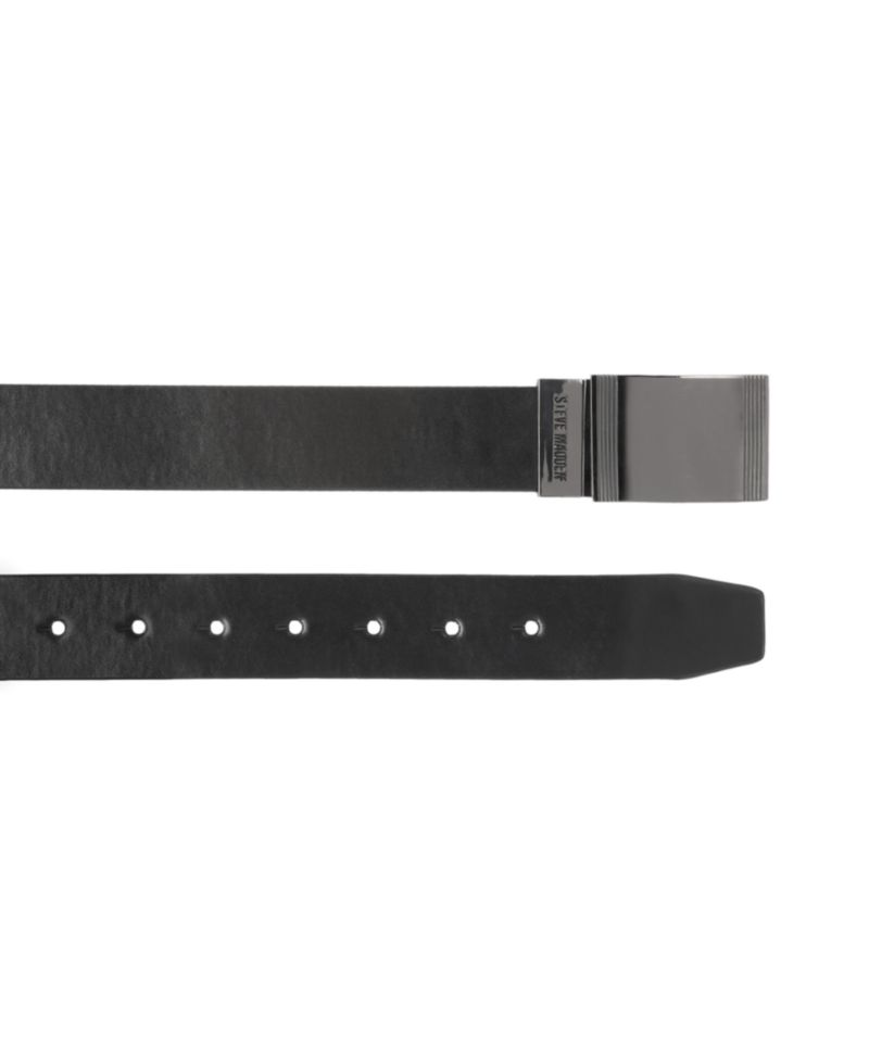 Men's 35mm Cut Edge Reversible Plaque Buckle Belt