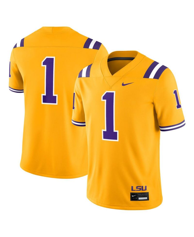 Men's 1 Gold LSU Tigers Alternate Game Jersey