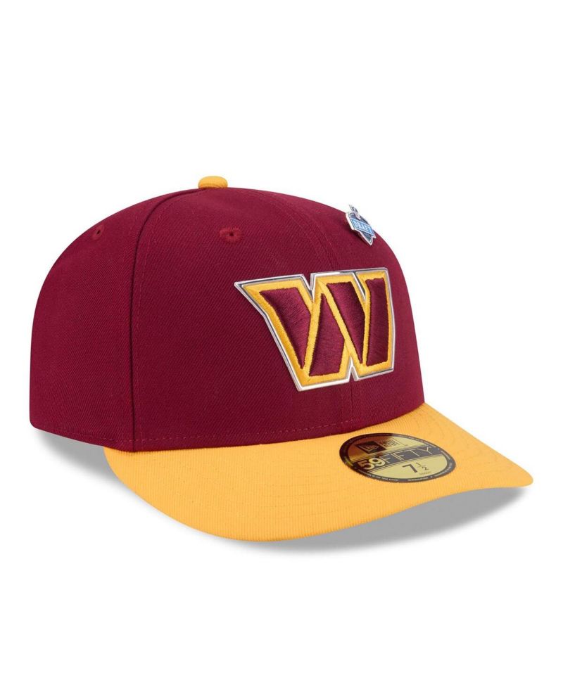 Men's Burgundy/Gold Washington Commanders 2026 NFL Draft Pre-Curved 59FIFTY Fitted Hat