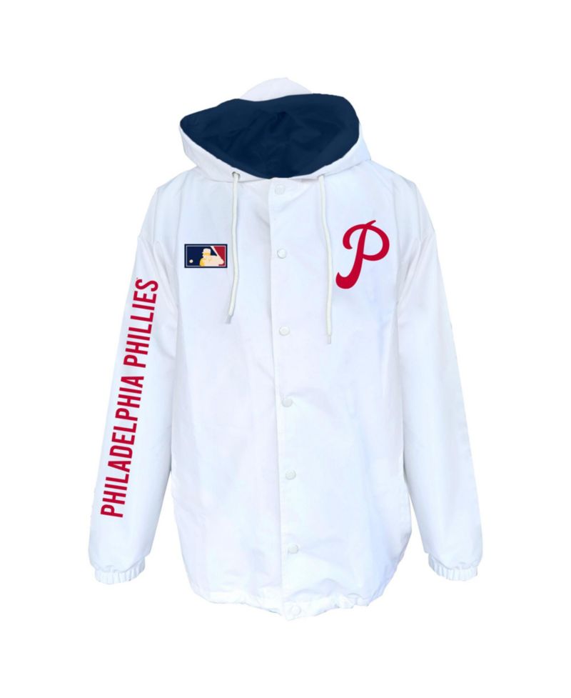 Men's White Philadelphia Phillies Big & Tall Full-Snap Hooded Jacket