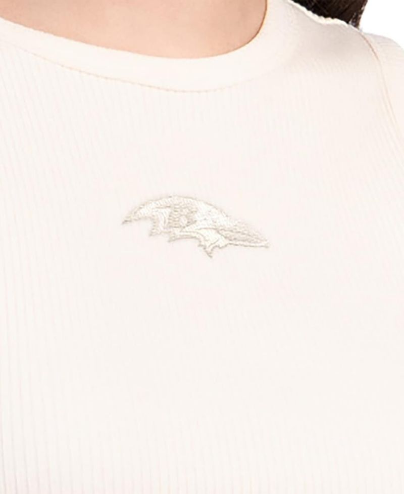 Women's Cream Baltimore Ravens Travel Pastels Cropped Tank