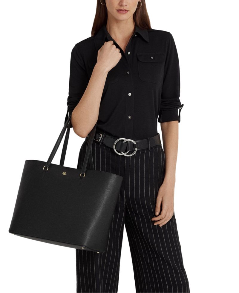 Karly Crosshatch Leather Large Tote