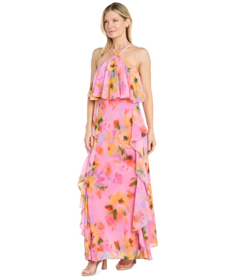 Women's Halter Floral-Print Maxi Dress