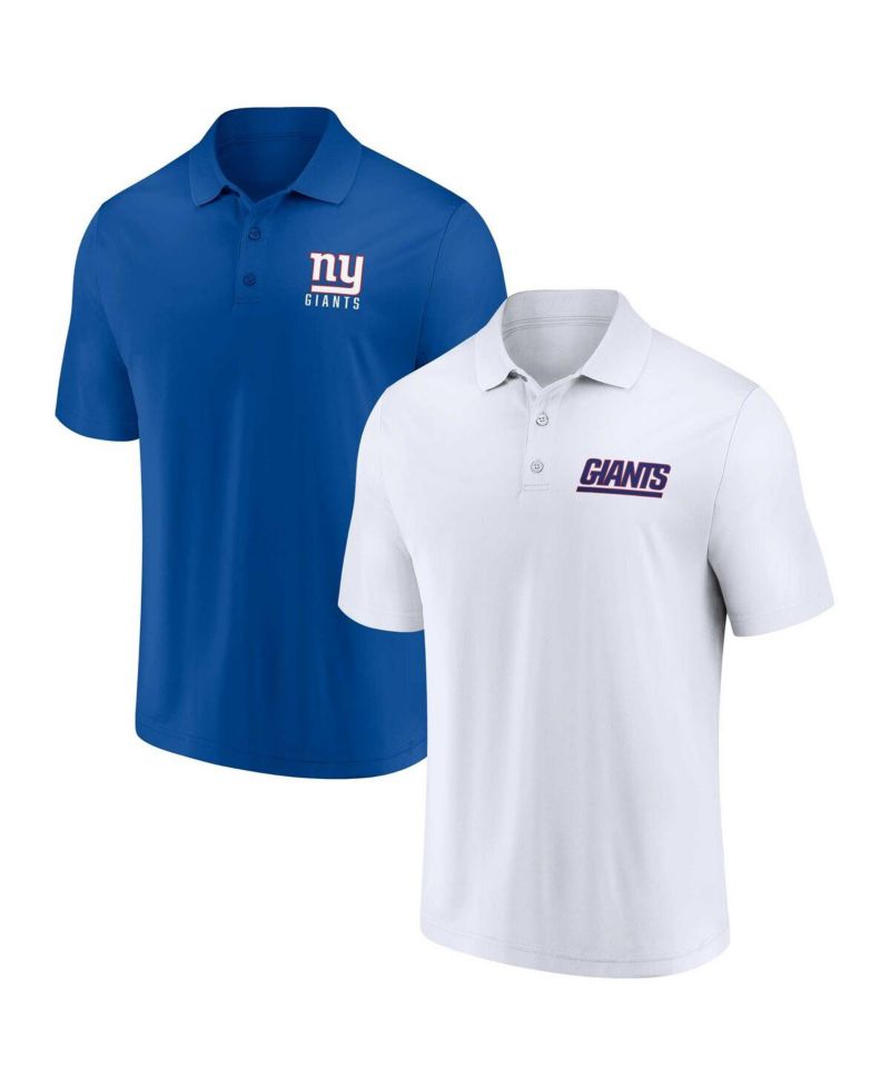 Men's White, Royal New York Giants Lockup Two-Pack Polo Shirt Set