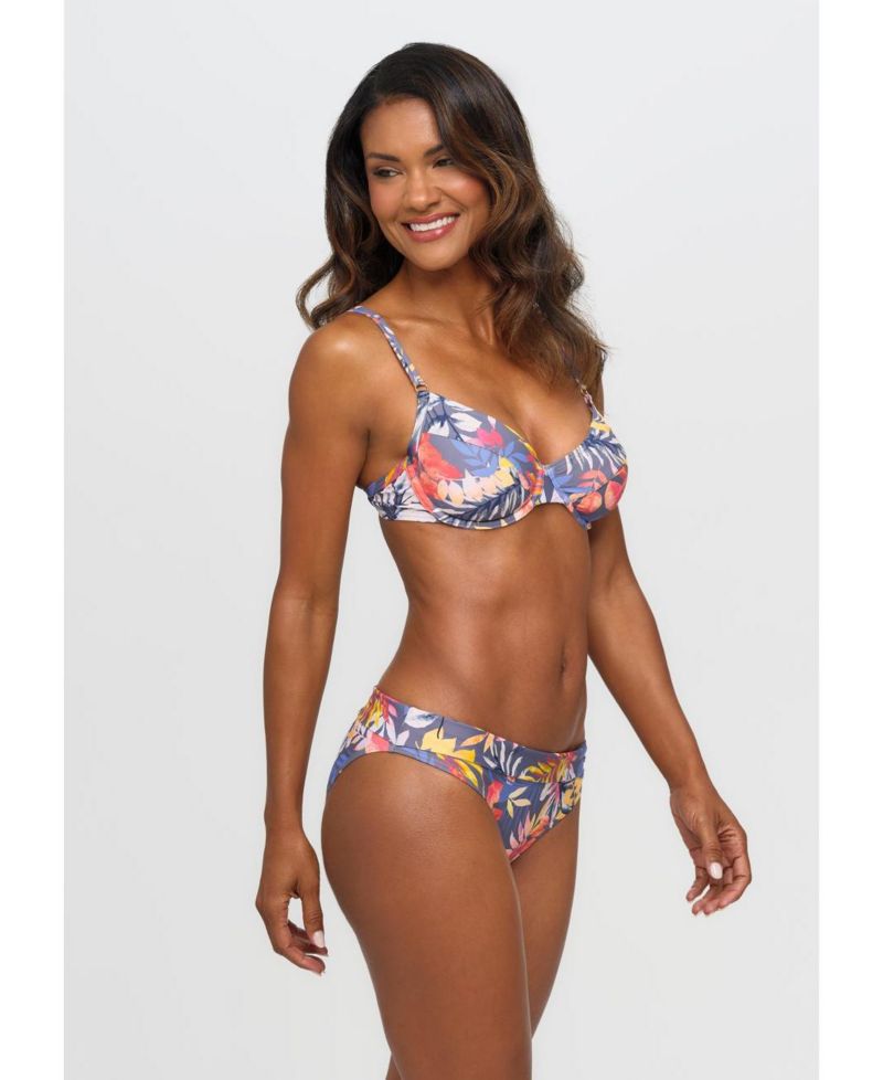 Women's Tropical Print Fold Over Classic Bikini - Swim Bottom