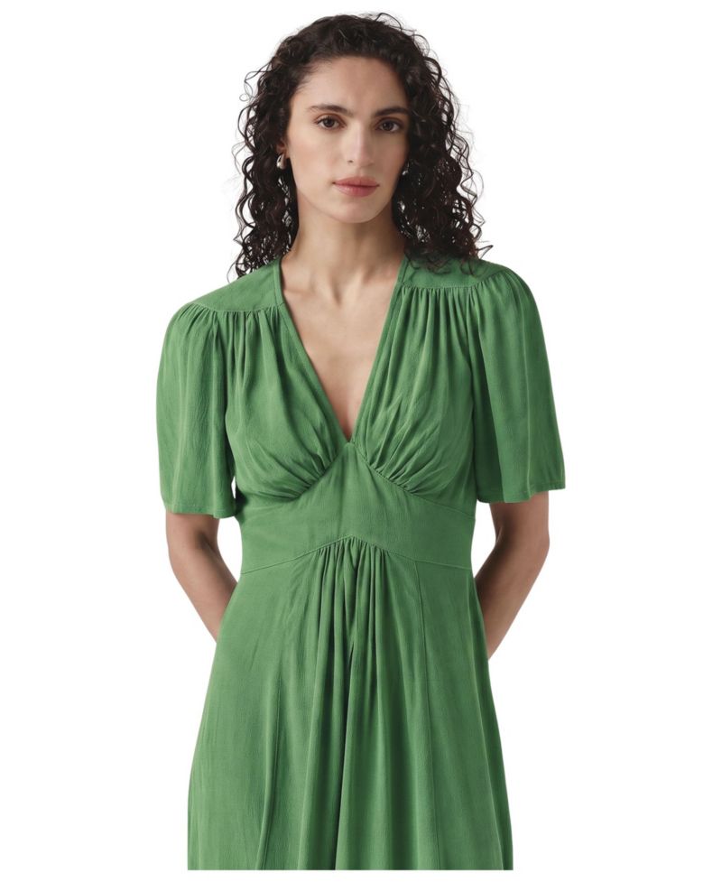 Women's Rosalie Angel Sleeve V-Neck Midi Dress