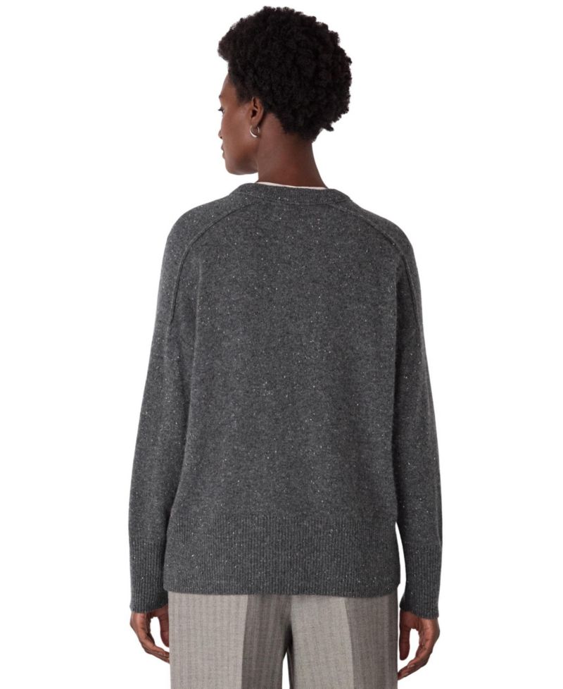 Women's Cashmere Fleck Seam Crew Sweater