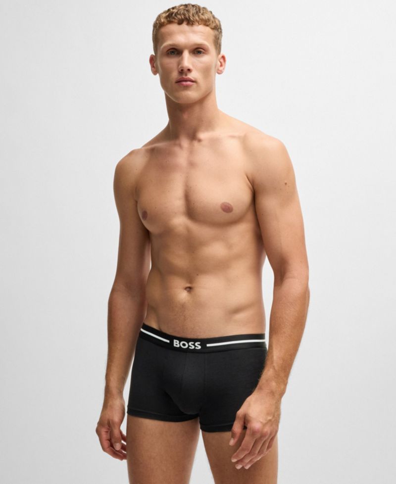 Hugo Boss Men's 3-Pack Bold Stretch Cotton Trunks