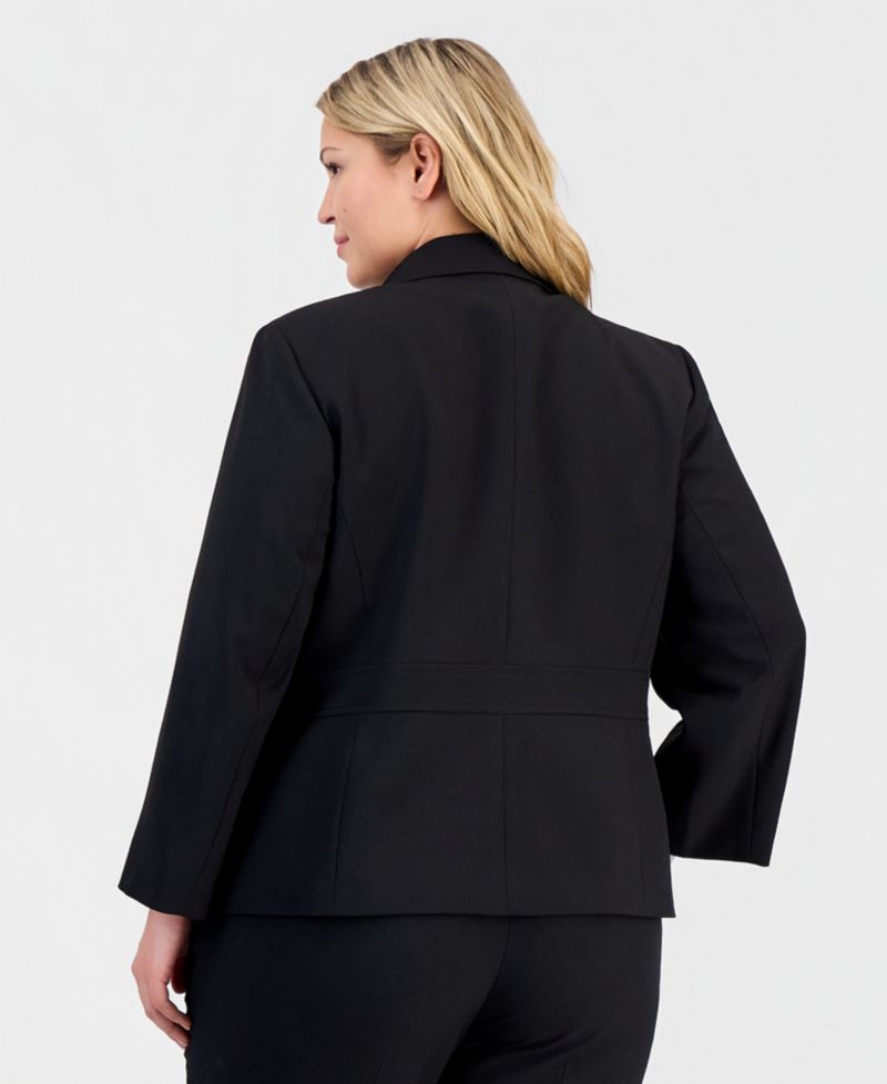 Plus Size Two-Button Waist-Inset 2 Piece Pantsuit