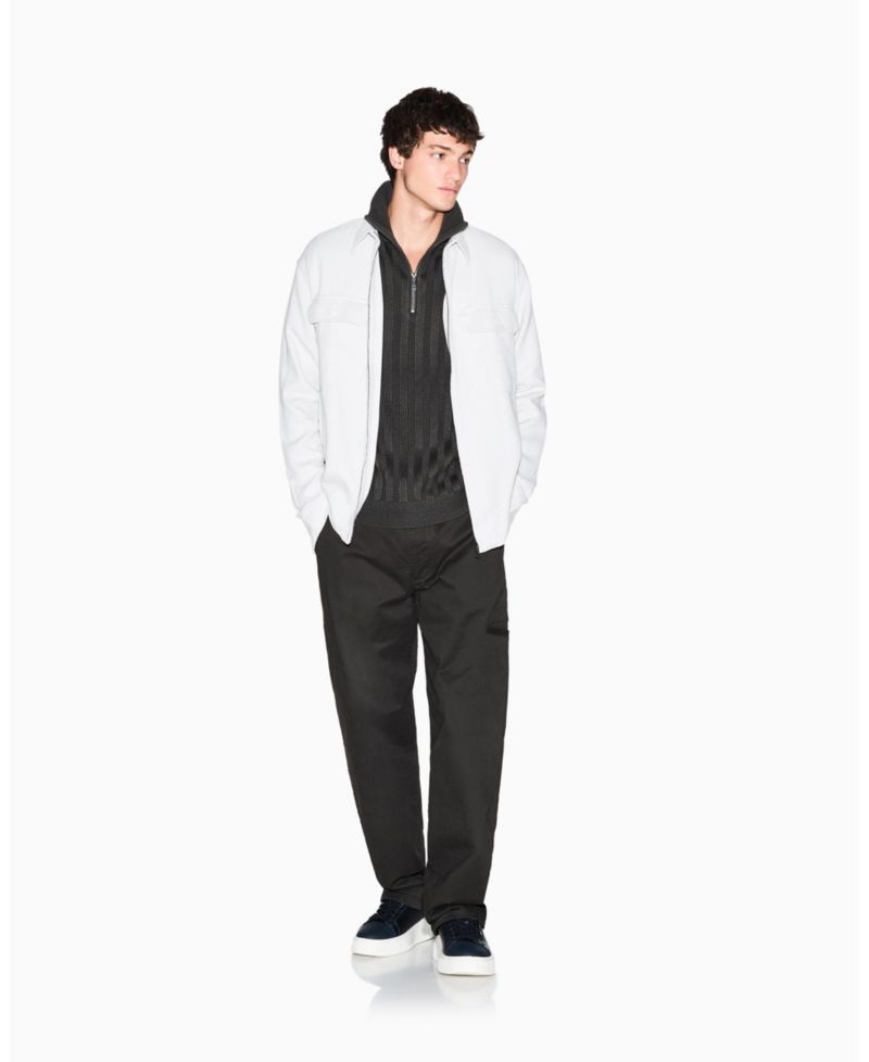 Men's Ribbed Quarter Zip Sweater