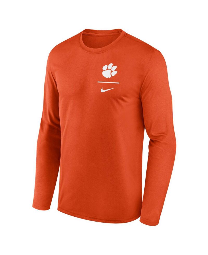 Men's Orange Clemson Tigers Primary Stack Legend Long Sleeve T-Shirt