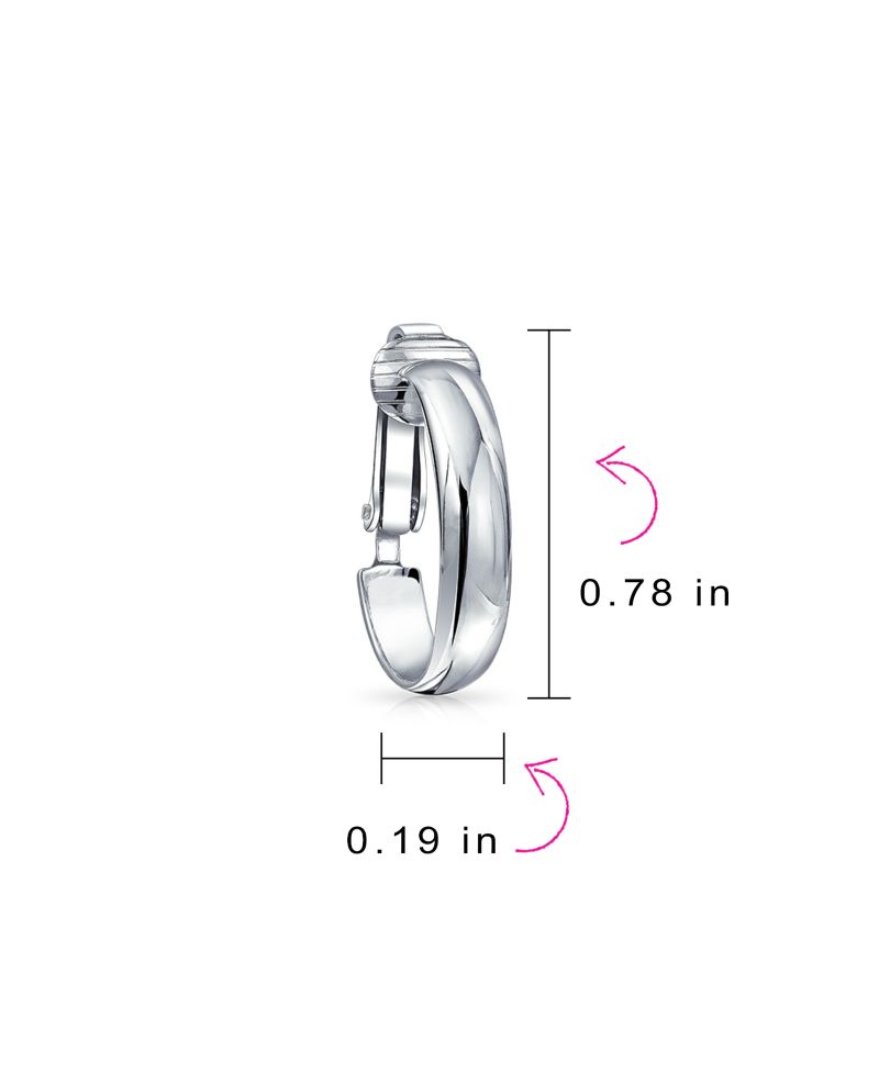 Classic Basic Simple Lightweight Clip On Hoop Earrings Non Pierced Ears Gold Plated Sterling Silver .75 Diameter