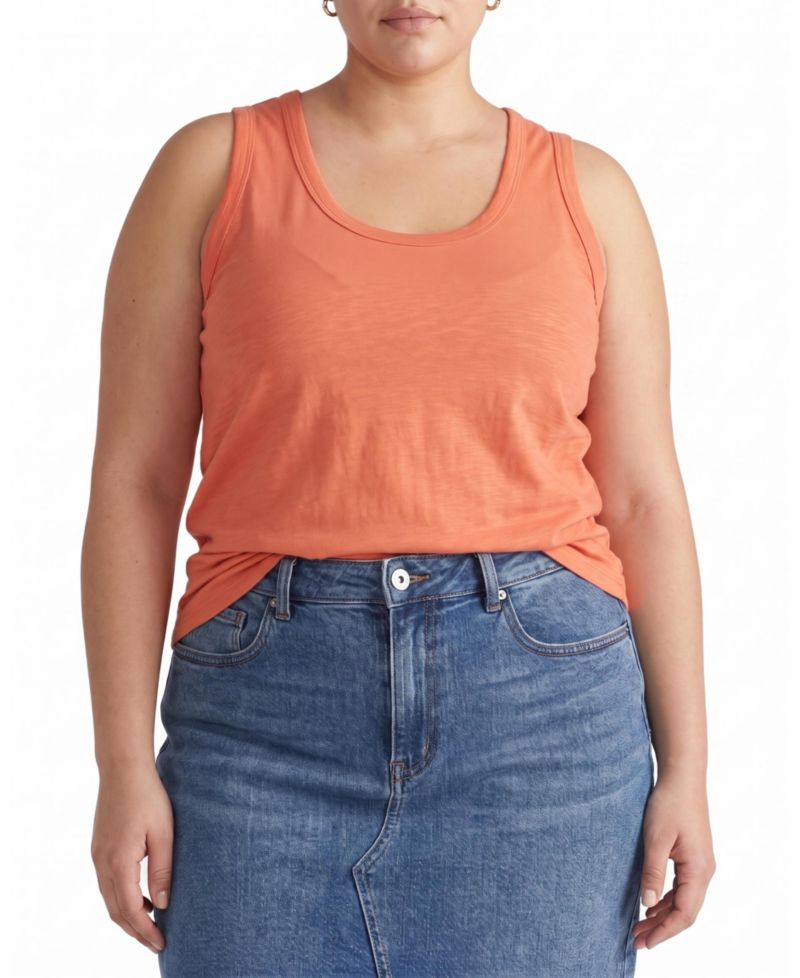Plus Size Light-As-Air Lightweight Crewneck Sleeveless Tank
