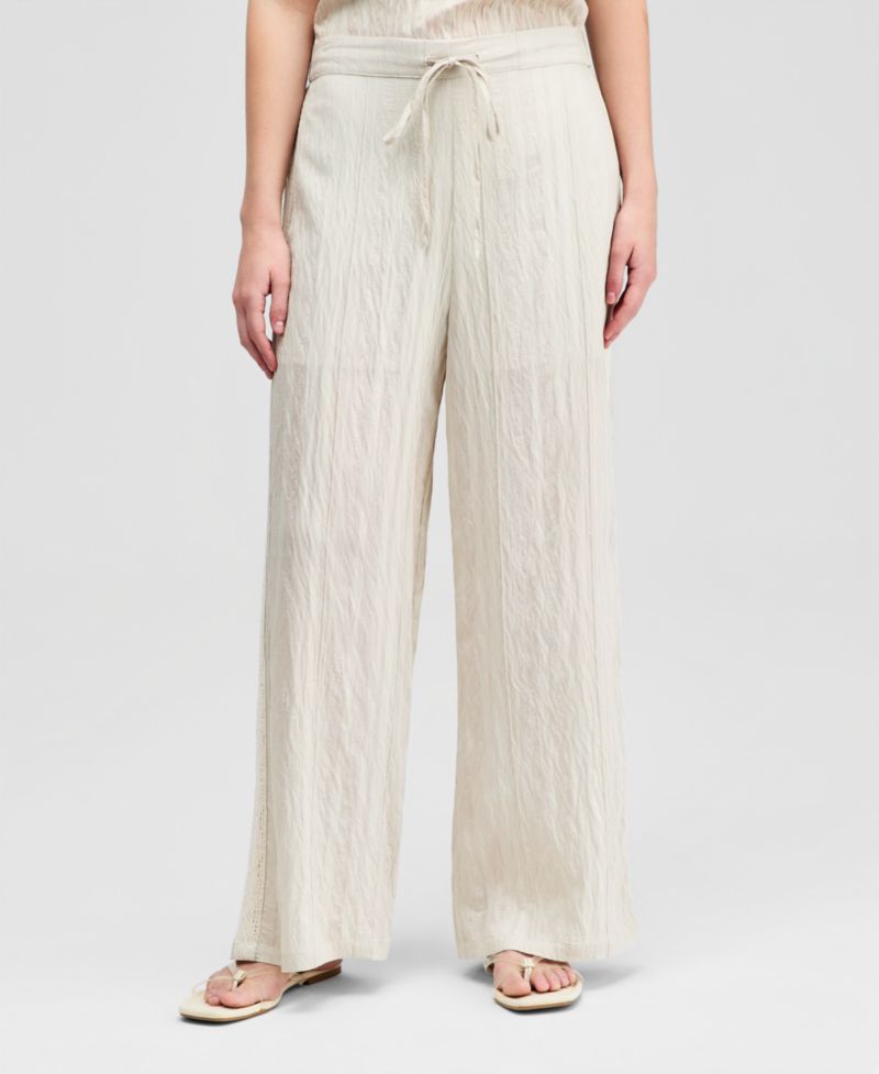 Petite Wide-Leg Drawstring Pants