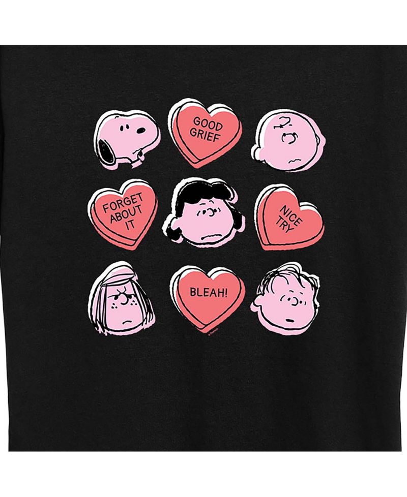 Air Waves Trendy Plus Size Peanuts Valentine's Day Graphic T-shirt