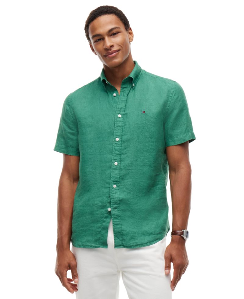 Men's Regular-Fit Linen Short Sleeve Shirt
