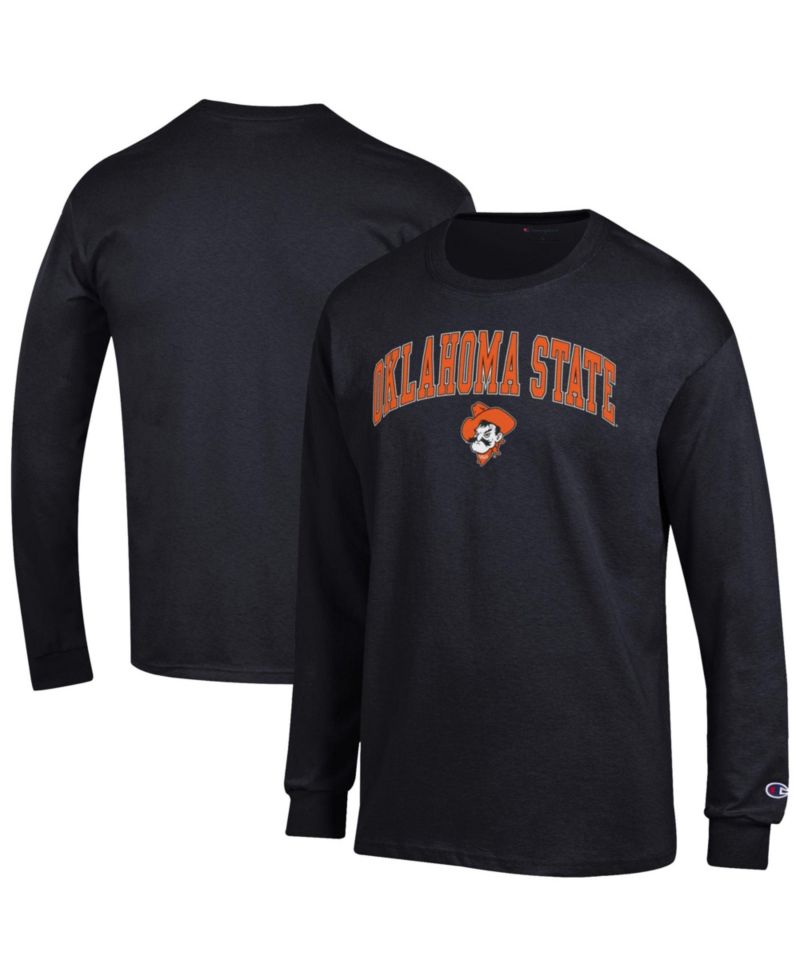 Men's Champion Black Oklahoma State Cowboys Arch Over Logo Long Sleeve T-Shirt