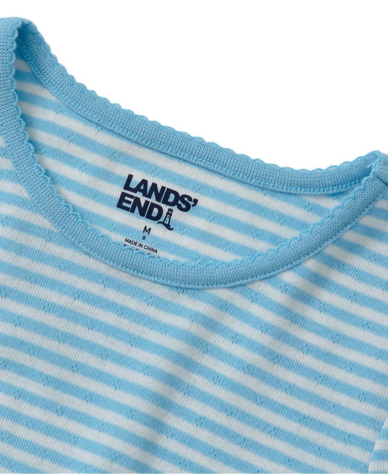 Girls Short Sleeve Pointelle Knit Tee