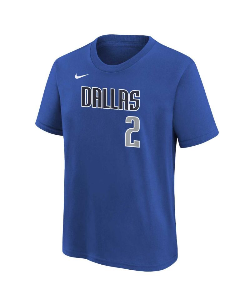 Big Boys and Girls Kyrie Irving Blue Dallas Mavericks Icon Name & Number T-Shirt