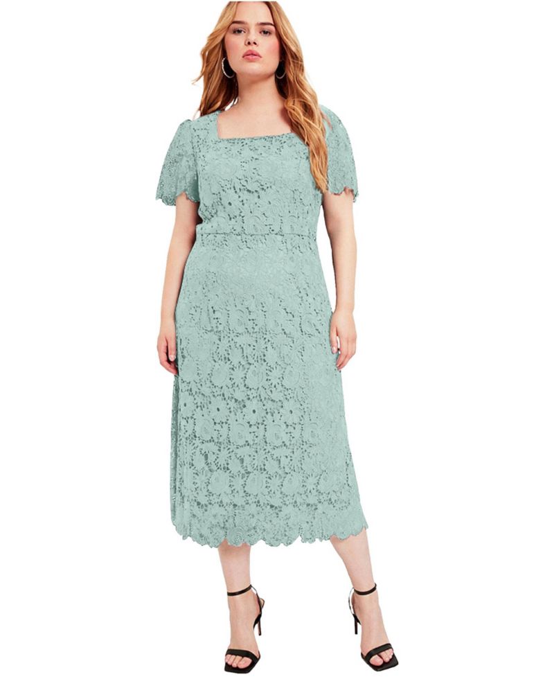 Women's Square-Neck Lace Dress