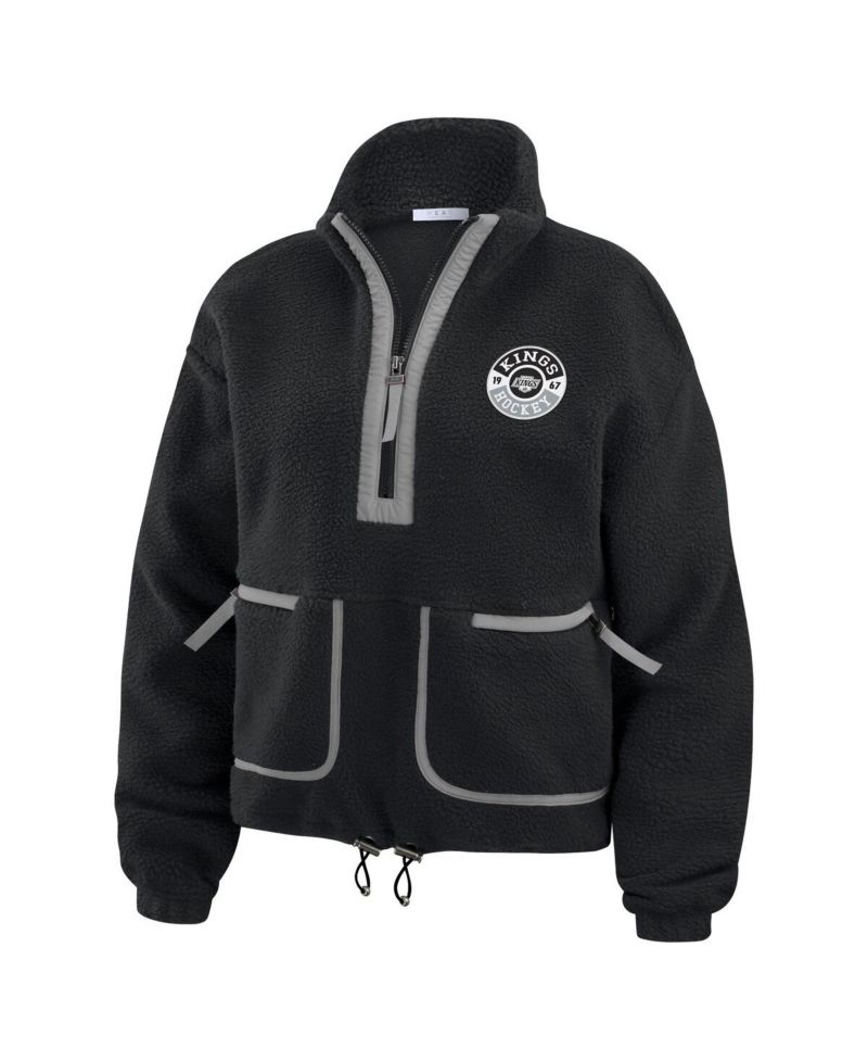 Women's Black Los Angeles Kings Polar Fleece Half-Zip Jacket