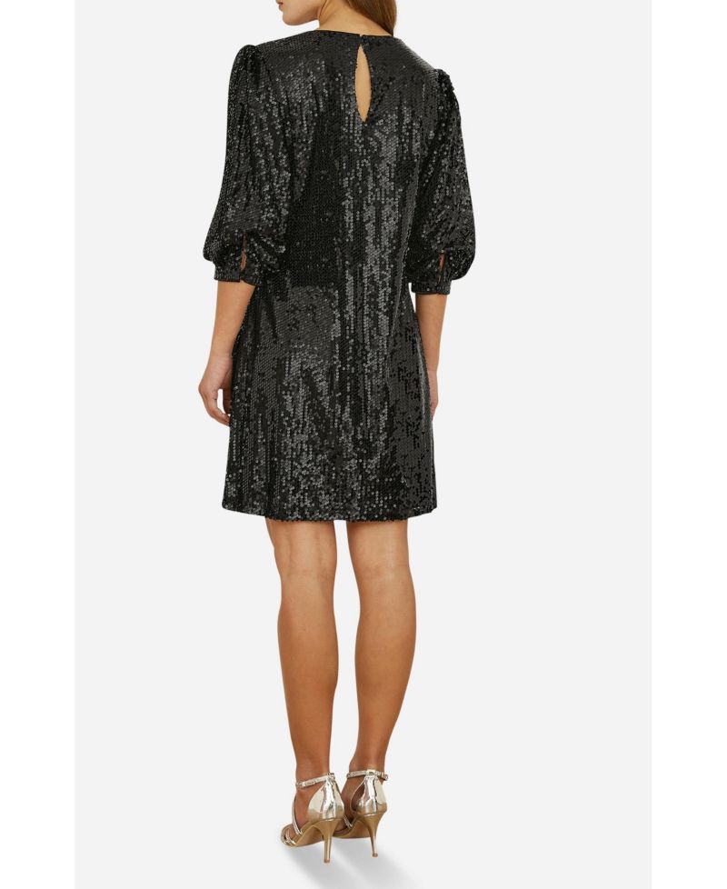 Women's Balloon Sleeve Sequin Mini Dress