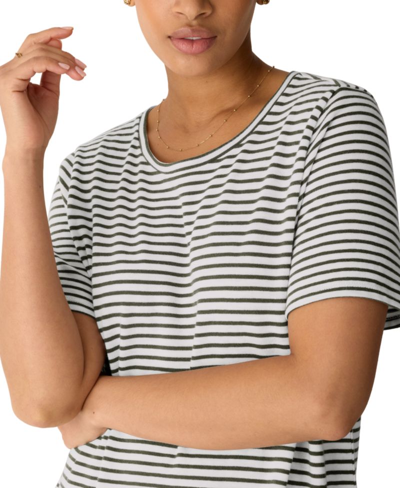 Women's Round Neck Short-Sleeve Midi Dress, Regular and Plus Size