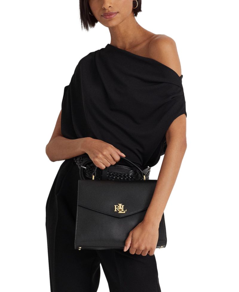 Farrah Leather Medium Top-Handle Satchel Bag