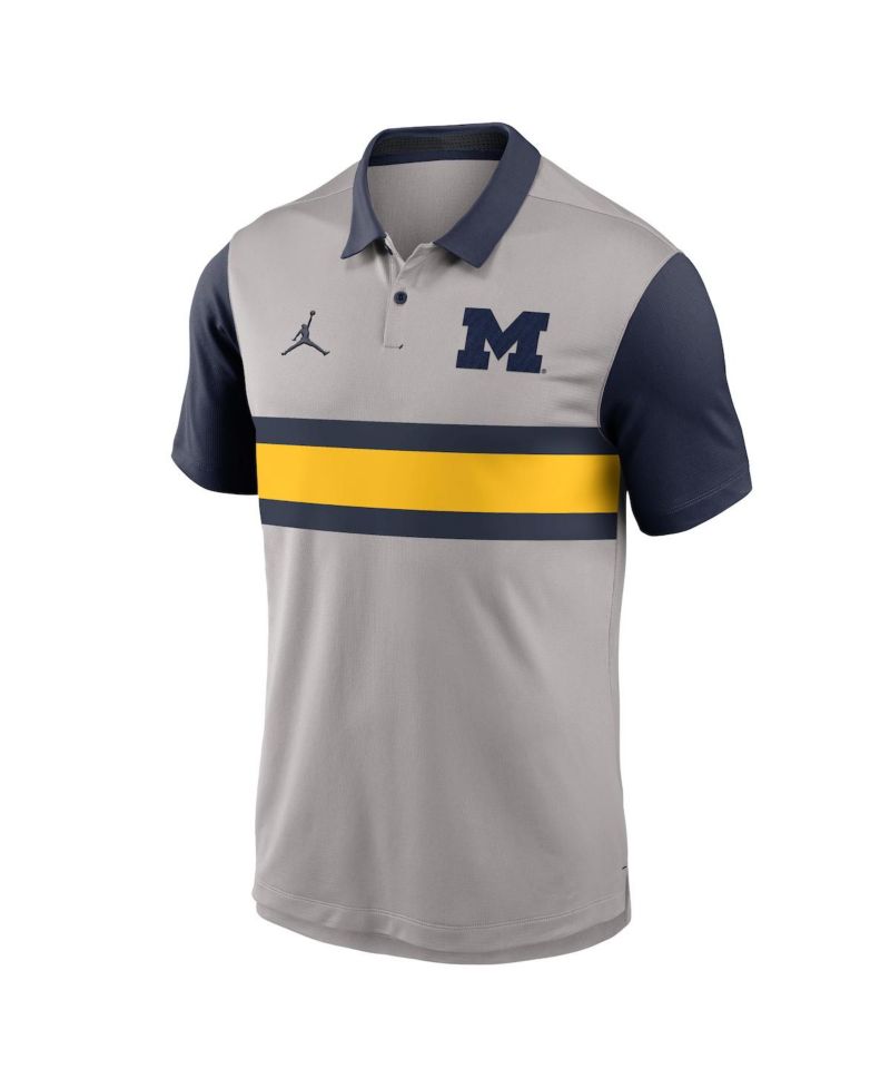 Men's Gray/Navy Michigan Wolverines Vapor Performance Polo Shirt