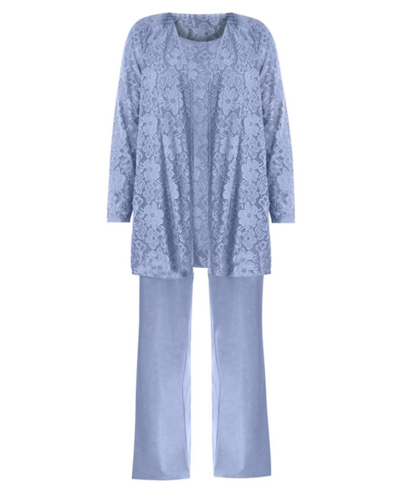 Plus Size 3-Piece Lace Jacket/Tank/Pant Set