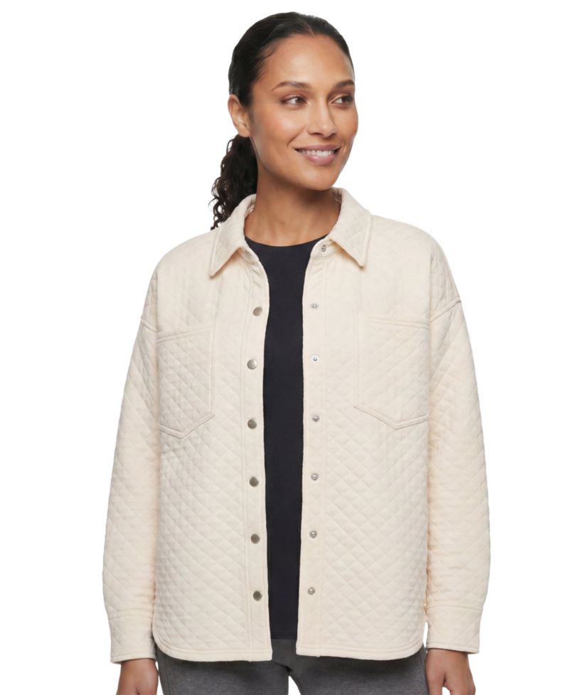 Women's Quilted Ottoman Shacket Jacket