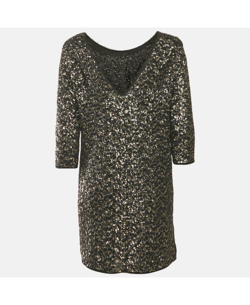 Women's Black/metallic Sequin Deluxe Rousse Mini Dress