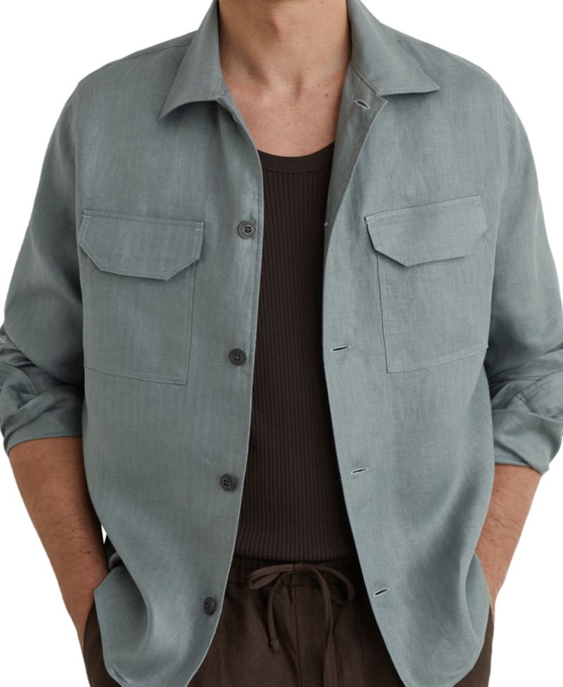 Men's Polasio Herringbone Stripe Overshirt