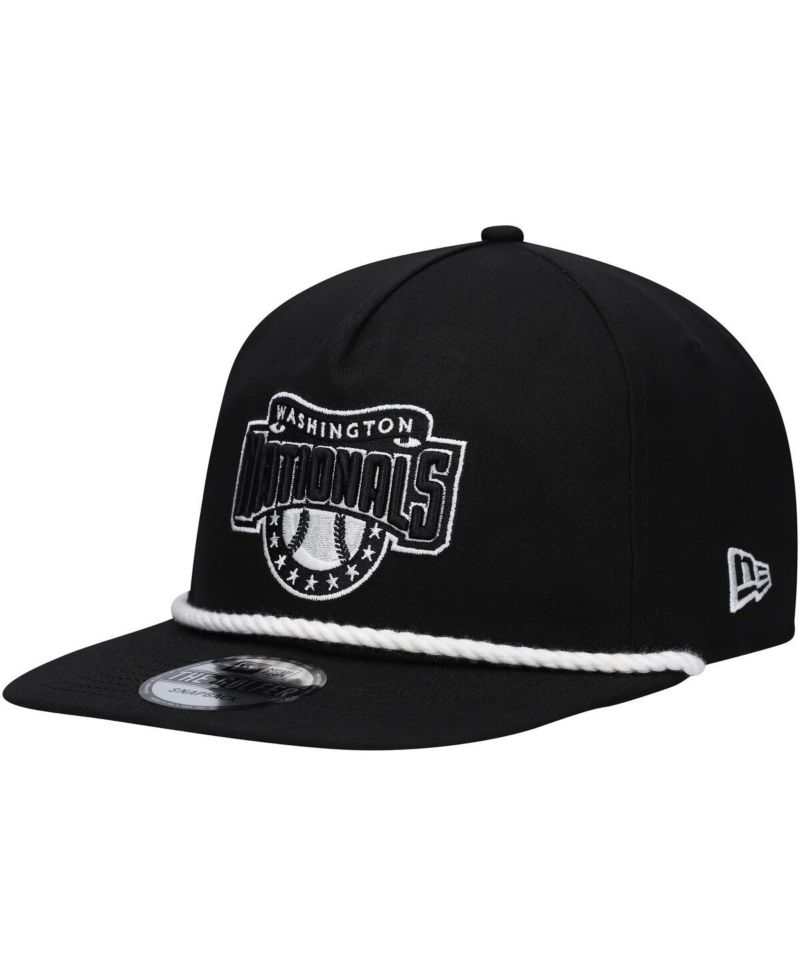 Men's Black Washington Nationals Golfer Snapback Hat