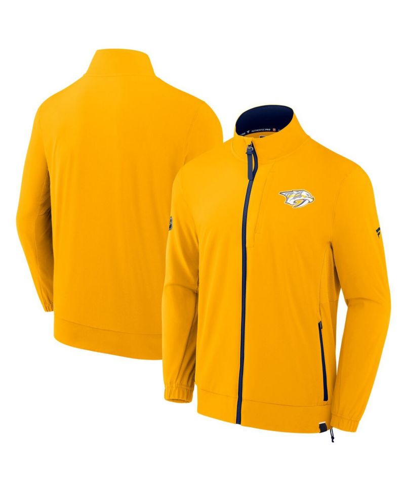 Men's Gold Nashville Predators Authentic Pro Rink Coaches Full-Zip Jacket