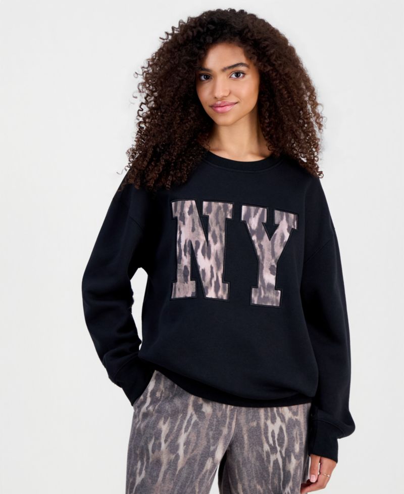 Juniors' Applique Crewneck Sweatshirt